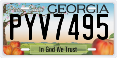 GA license plate PYV7495