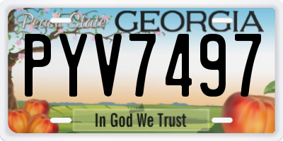 GA license plate PYV7497