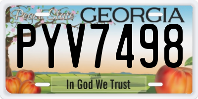 GA license plate PYV7498