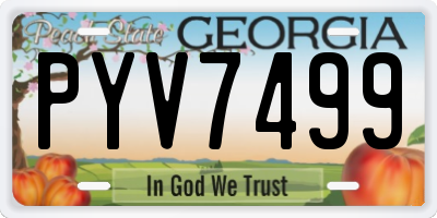 GA license plate PYV7499