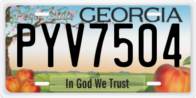 GA license plate PYV7504