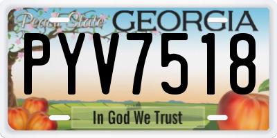 GA license plate PYV7518