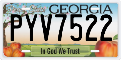 GA license plate PYV7522