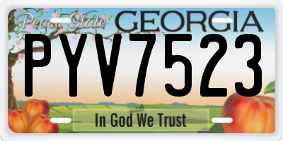 GA license plate PYV7523