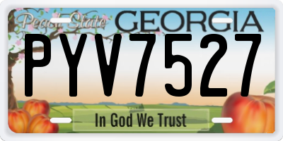 GA license plate PYV7527
