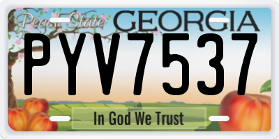 GA license plate PYV7537