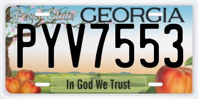 GA license plate PYV7553