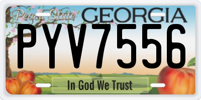 GA license plate PYV7556
