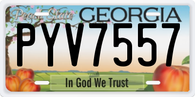 GA license plate PYV7557
