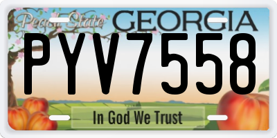 GA license plate PYV7558
