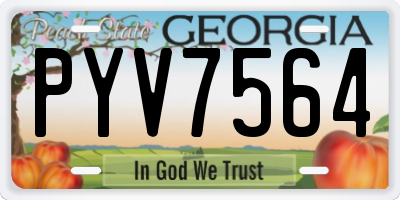 GA license plate PYV7564
