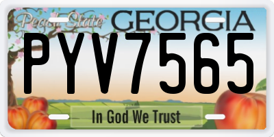 GA license plate PYV7565