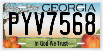 GA license plate PYV7568