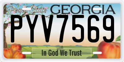 GA license plate PYV7569