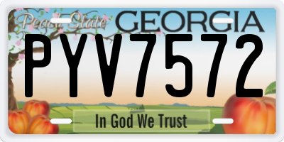 GA license plate PYV7572