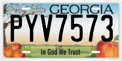 GA license plate PYV7573