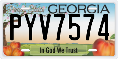 GA license plate PYV7574