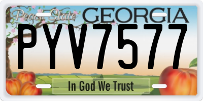 GA license plate PYV7577