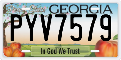 GA license plate PYV7579