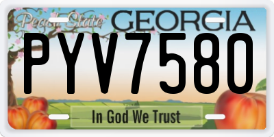 GA license plate PYV7580