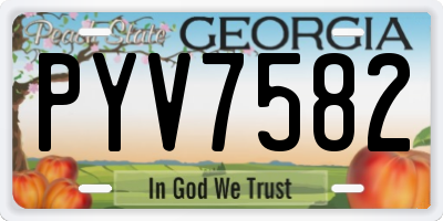 GA license plate PYV7582