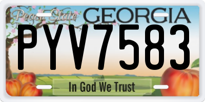 GA license plate PYV7583