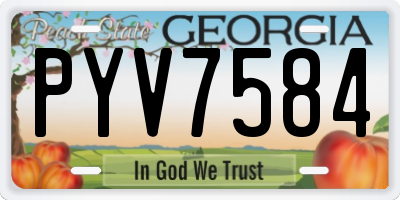 GA license plate PYV7584