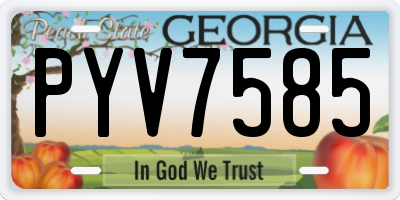 GA license plate PYV7585
