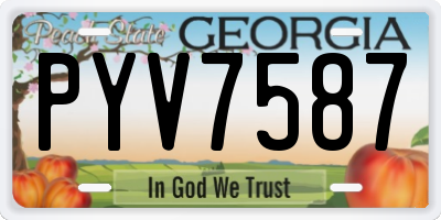 GA license plate PYV7587