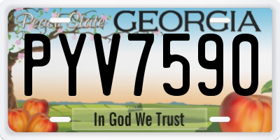 GA license plate PYV7590