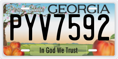 GA license plate PYV7592