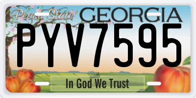 GA license plate PYV7595