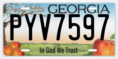 GA license plate PYV7597