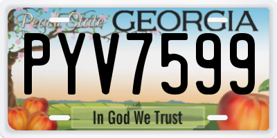 GA license plate PYV7599