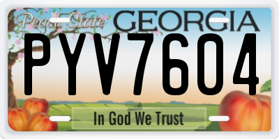 GA license plate PYV7604