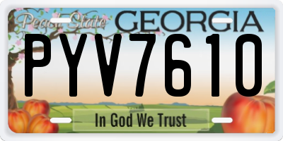 GA license plate PYV7610