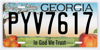 GA license plate PYV7617