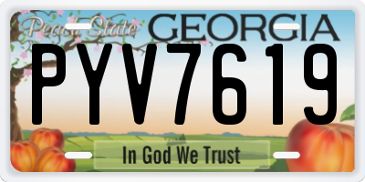 GA license plate PYV7619