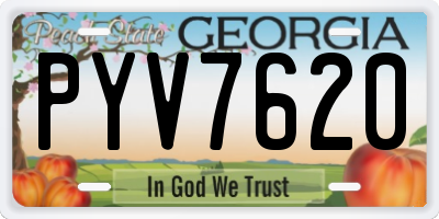 GA license plate PYV7620