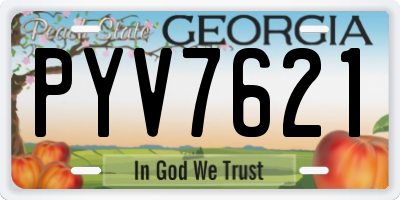 GA license plate PYV7621