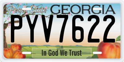 GA license plate PYV7622