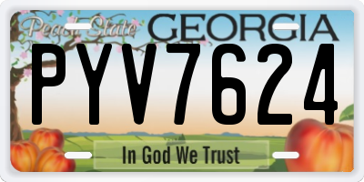 GA license plate PYV7624