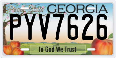 GA license plate PYV7626
