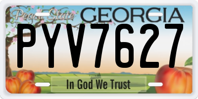 GA license plate PYV7627