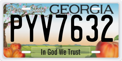 GA license plate PYV7632