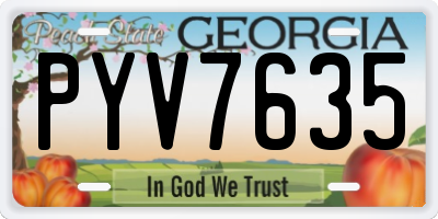 GA license plate PYV7635