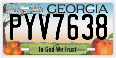 GA license plate PYV7638