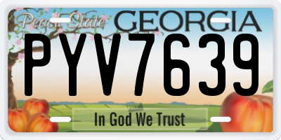 GA license plate PYV7639