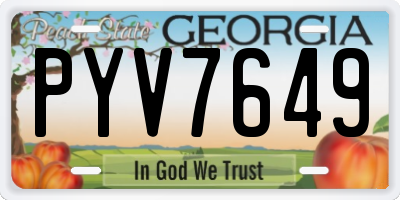 GA license plate PYV7649