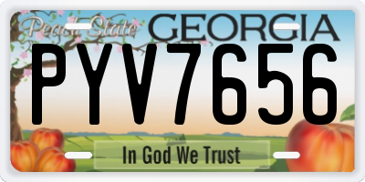 GA license plate PYV7656